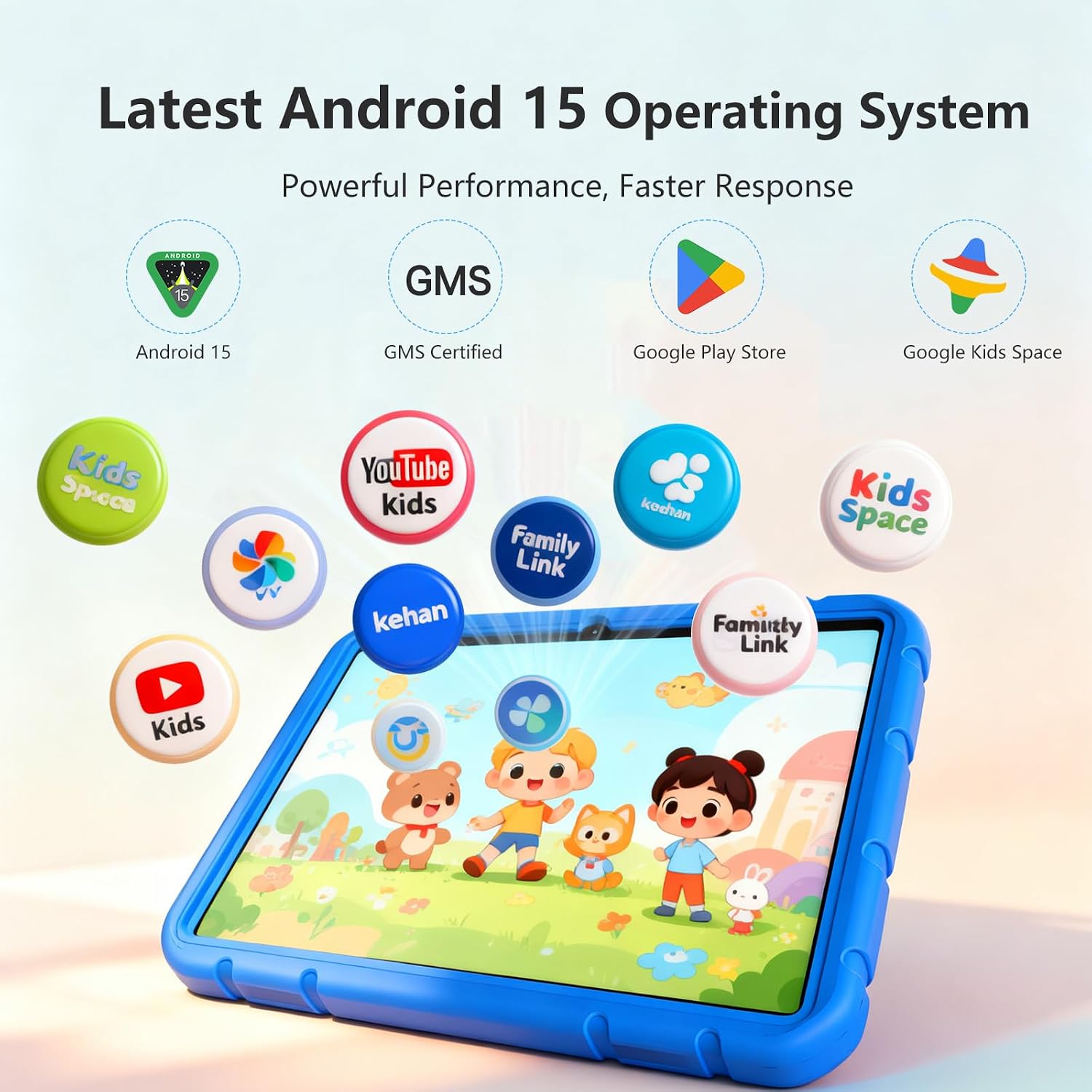 ITDULCET Kids Tablet, 10 inch Android 15 Tablet for Kids, 20GB RAM 128GB ROM Octa-Core 6000mAh Battery Childs Tablets with Shockproof Case, Bluetooth, WiFi, Parental Control, Dual Camera, GPS