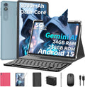 10 inch Android 15 Tablet, 2026 Tablet with Keyboard, 24GB+256GB+2TB Expand, Tablets PC with Gemini AI, 8000mAh Battery, 5G WiFi, Widevine L1, 2 in 1 Tablets with Case, Mouse, Stylus (Pink Case)