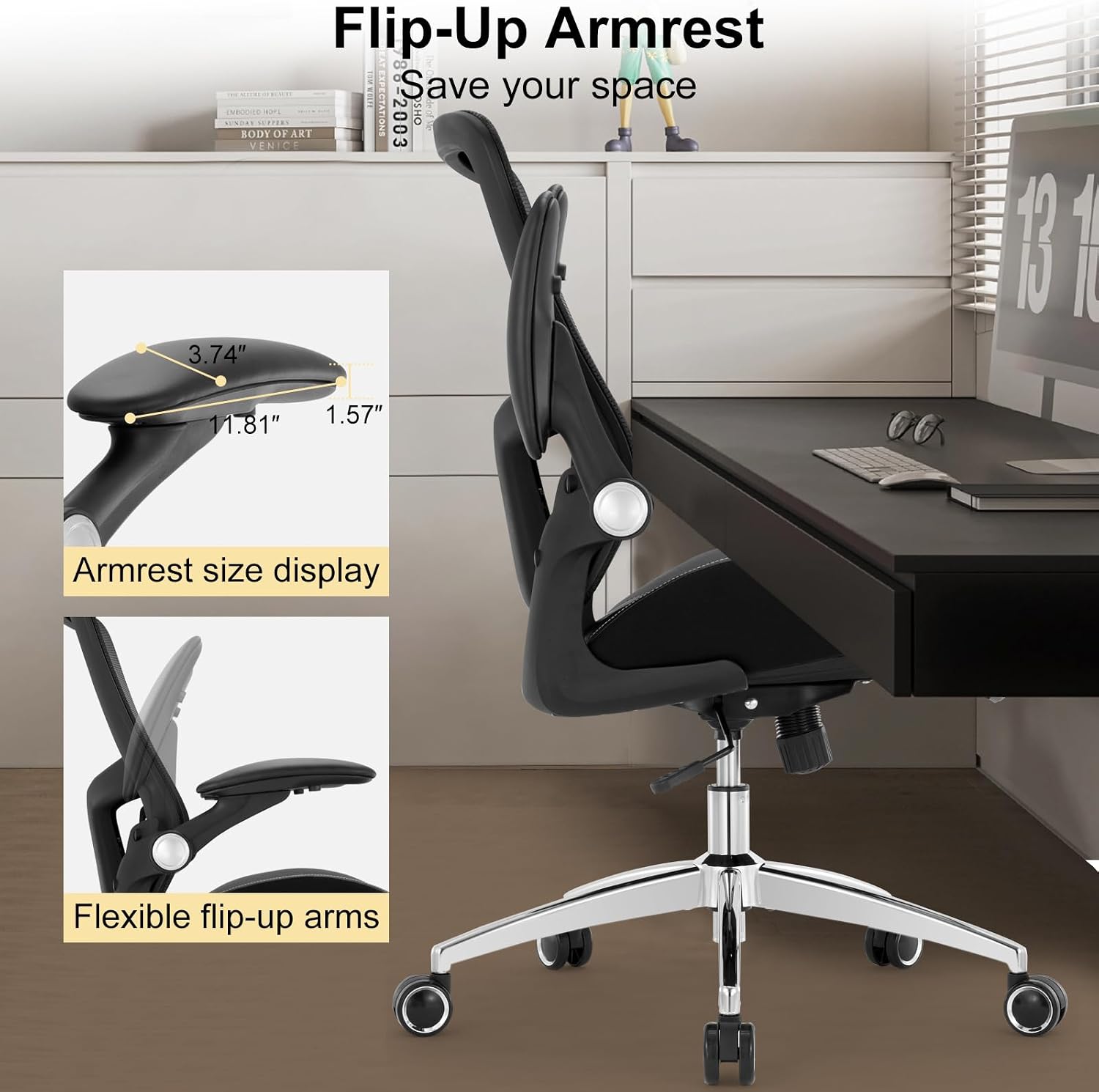 Office Chair Ergonomic Desk Chair-400lbs Big and Tall Heavy Duty, Wide & Soft 3D Modeling Foam Cushion Home Office Desk Chair with Adjustable Seat Height, Executive Computer Task Chair