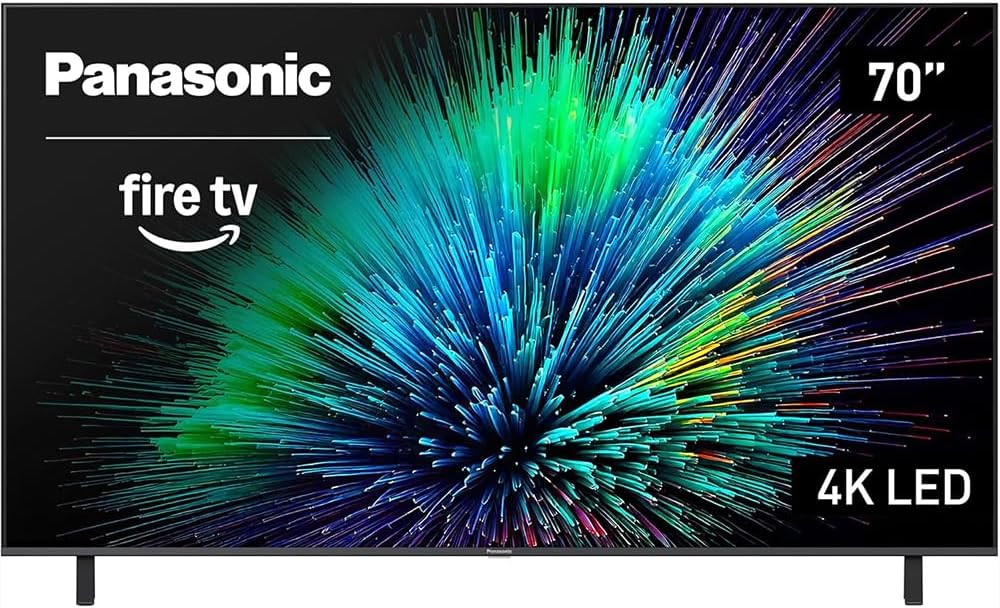 Panasonic TV-70W70BP W70 Series 70 inch LED 4K Ultra HD Smart Fire TV Bundle with WN10 Neck Speaker, 4 YR CPS Enhanced Protection, 2X HDMI Cable & Deco Gear Complete Home Theater Beginner's Guidebook