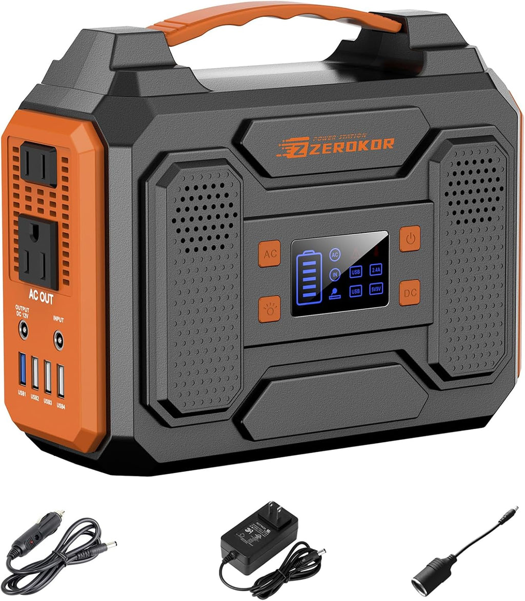 Solar Power Bank Generator with Panels, 300W Portable Power Station with Solar Panel 40W, 110V Pure Sine Wave AC Outlet Battery Generator for Outdoor RV Camping Laptop Home Use with Solar charger