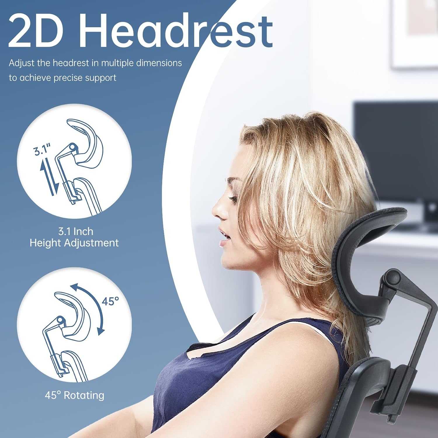Big and Tall Office Chair, 400lbs Heavy Duty Ergonomic Desk Chair with Soft 3D Modeling Foam Cushion Home Office Desk Chairs with Adjustable Headrest Seat Height Executive Computer Task Chair