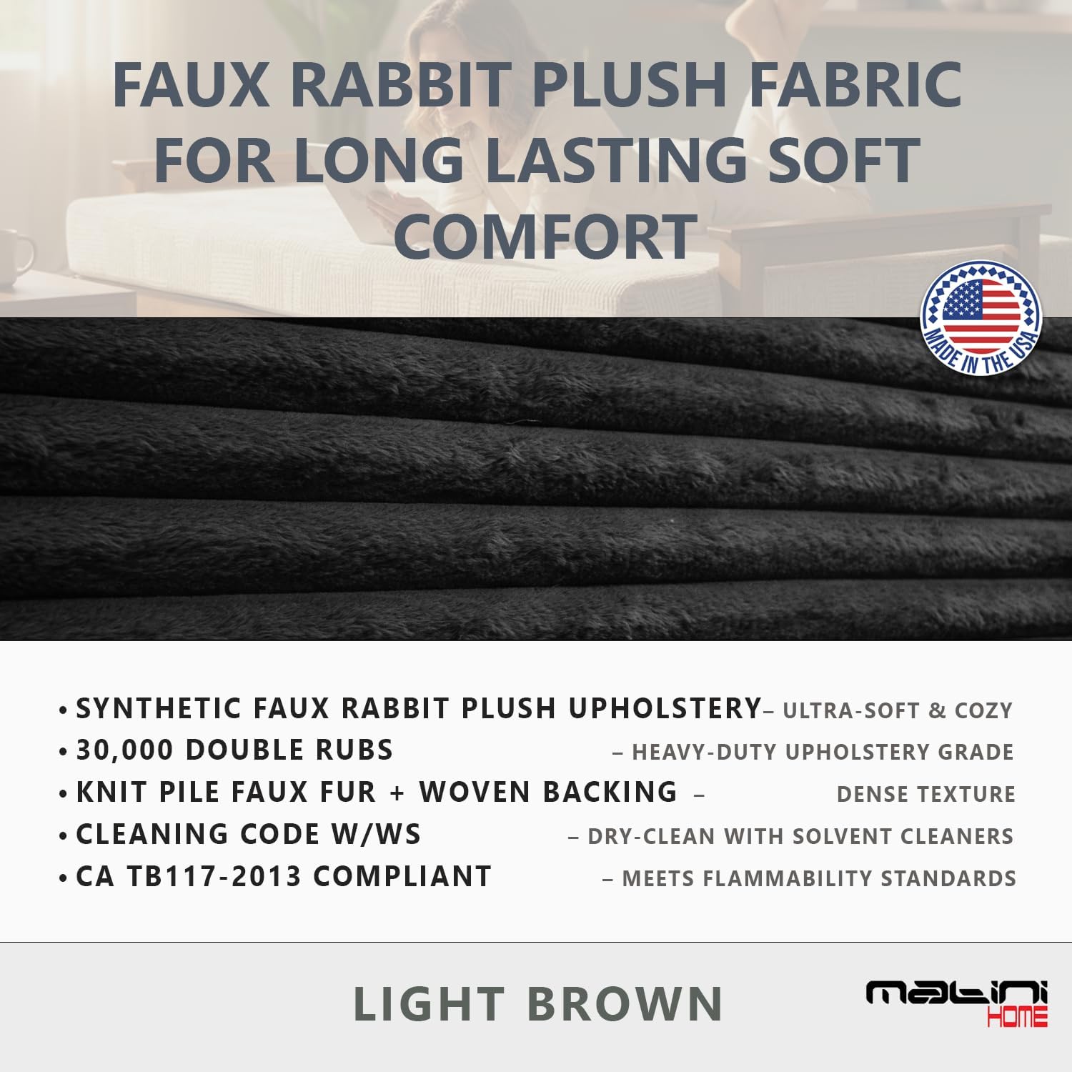 Memory Foam Futon Mattress, Foldout Couch Futon Mattress - 6x54x74 (Charcoal) - Plush Faux Fur Fabric Comfortable and Heavy Duty Sofa Bed, Thick Corded Cushion for All (Frame NOT Included)