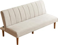 Spatial Order Upholstered Bergen Convertible Futon Sofa Bed, Modern Sofa Couches for Living Room, Small Spaces, Dorm, Apartment, Beige Woven