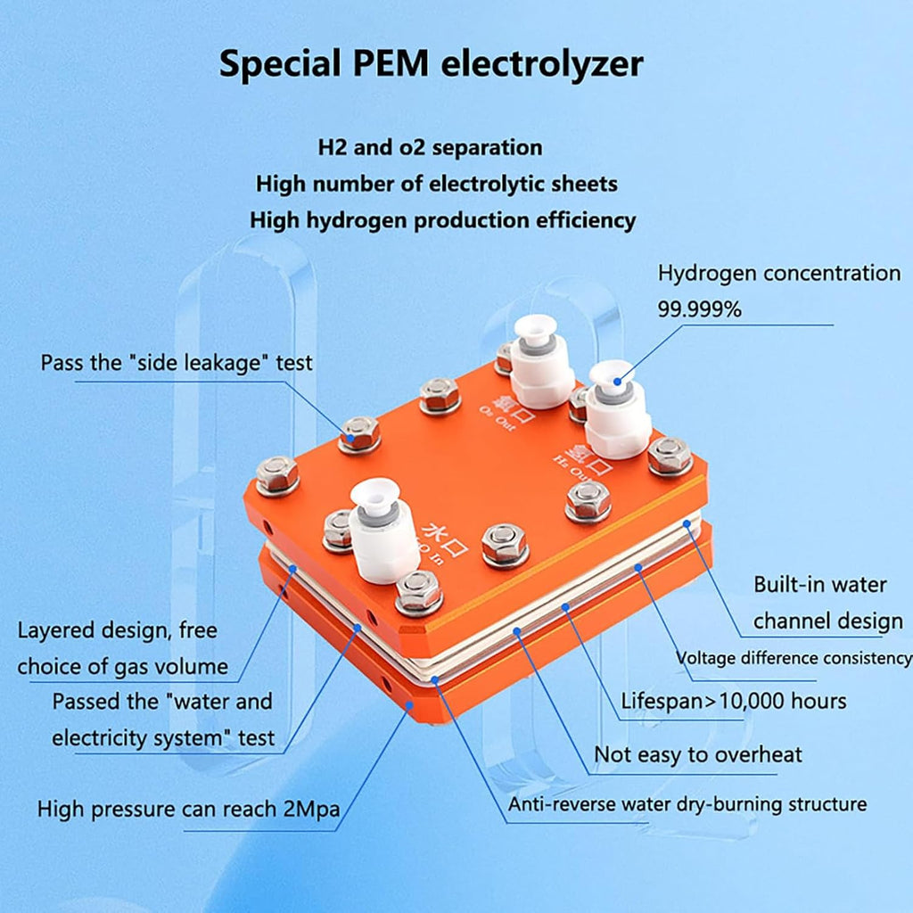 Adjustable Flow Hydrogen Inhalation Machine, 99.99% High Purity Browns Gas Generator, Dual Outlet H2 Inhaler Therapy Device, 4 Specifications, for Home, Elderly 1800ml