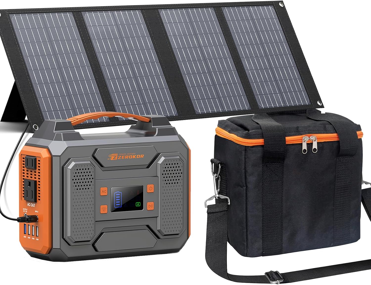 Portable Power Station with Solar Panel 40W, 300W Solar Generator with Panels, Portable 110V AC Outlet Camping Solar Power Bank Generators Battery Pack for Laptop Device Home RV Outdoor Power Outage