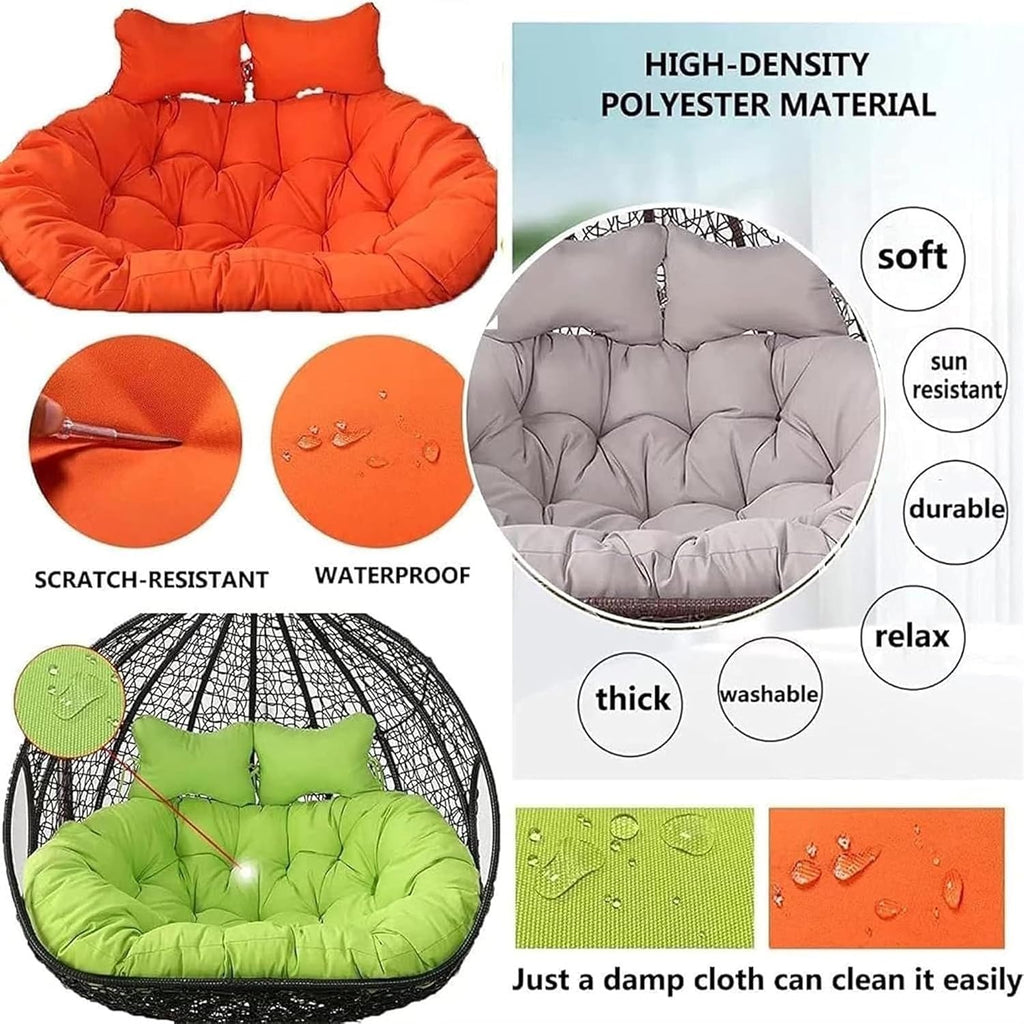 Swing Hanging Chair Cushion Egg Chair Cushion Thicken Hanging Basket Egg Chair Waterproof Heavy Duty Swing Chair Cover Seat Cushion for Garden Outdoor Indoor Patio(15,120CM)