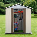 Ball & Cast 5x3 FT Outdoor Storage Shed, Metal Sheds with Punched Vents and Sliding Door, Waterproof Garden Tool Shed with Aluminum Frames and Sloped Roof for Backyard Patio,Cream White