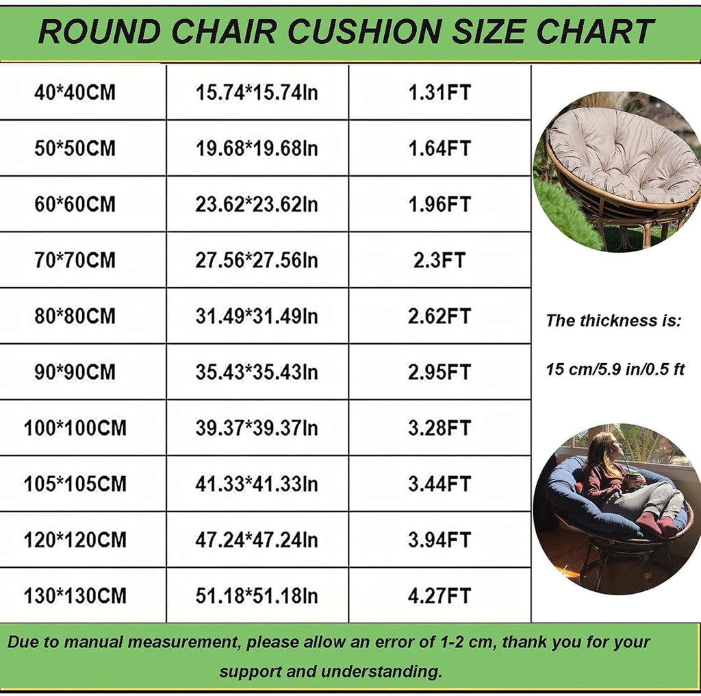 Papasan Chair Cushion Only Outdoor Waterproof Cloth Hammock Chair Pillow Pad Thicken Garden Hanging Chair Moon Radar Chair Cushions with Cotton Lining Soft and Comfortable,Gray,51in