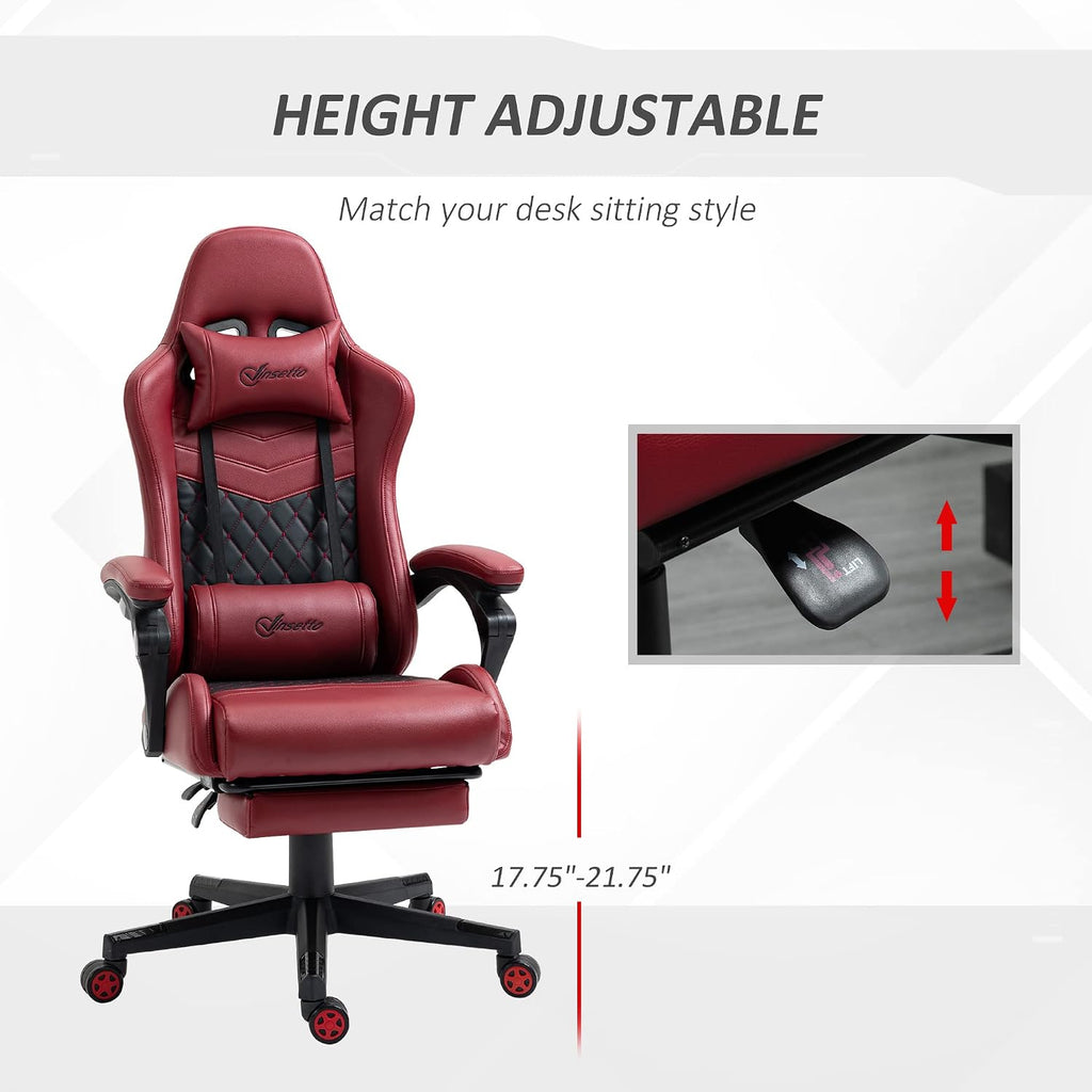 Ergonomic Office Chair with Massage Lumbar Support, 400 lbs High Back Swivel Rolling Desk Chairs, Adjustable Gaming Computer Chairs for Adults, Comfy Home Office Furniture for Bedroom Study,Red