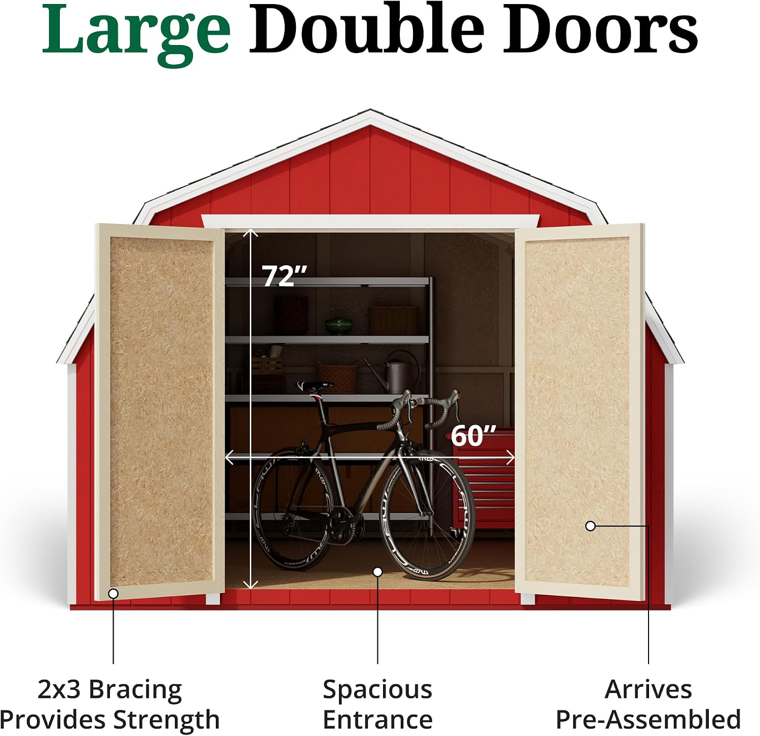Little Cottage Co. 10x16 Value Gambrel Barn with 4 ft. Sidewalls with Floor, Outdoor Wood Storage Shed Do-It-Yourself Precut Kit