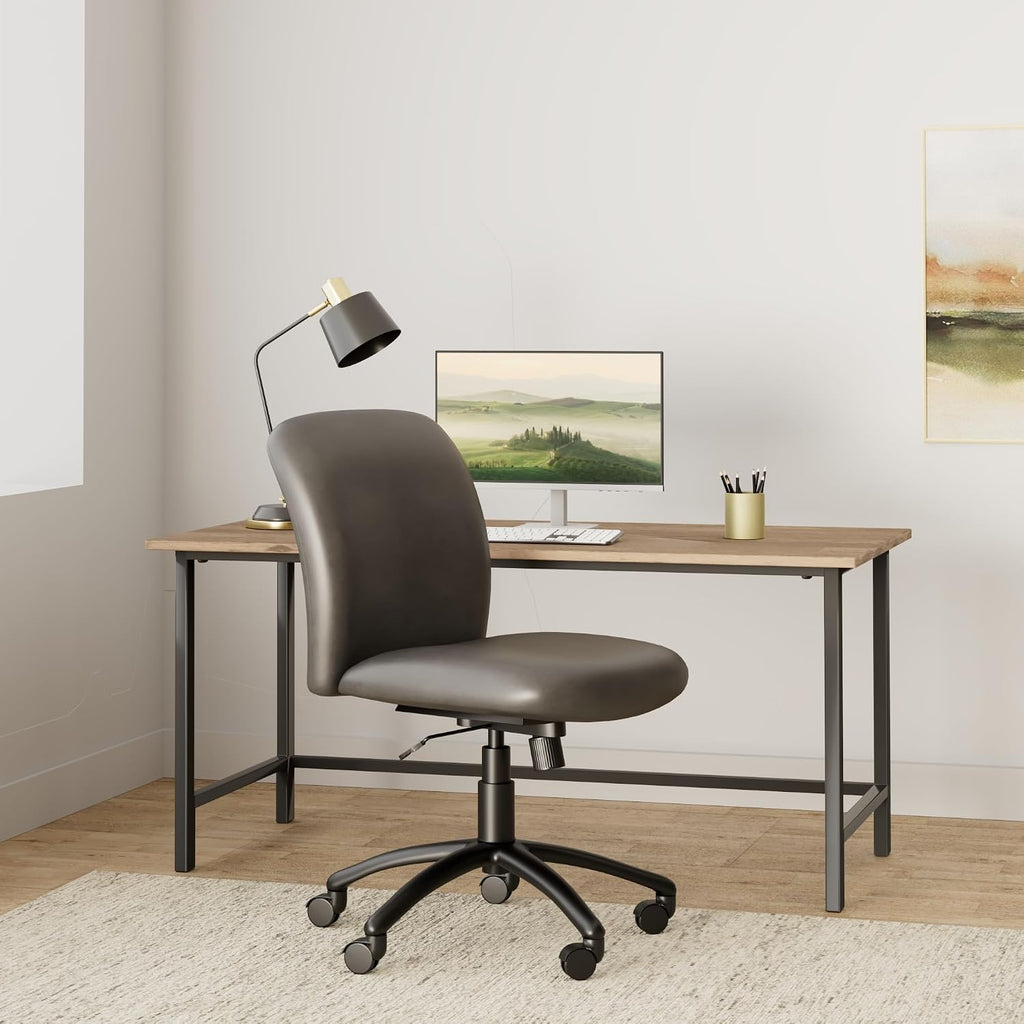 Safco Products High Back Big and Tall Swivel Desk Task Office Chair, 27' W x 30-1/4'D x 40-3/4-44-3/4' H, 500 lbs. Weight Capacity, for Professional or Home, Black Vinyl