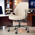 CAODOC High Back Office Chair,Modern Swivel Office Chair,Brown Suede Fabric Gaming Chair,Height Adjustable Home Office Desk Chair with Lumbar Support