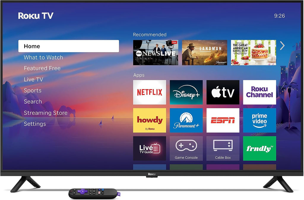 Roku Smart TV 2026 – 43-Inch Select Series, 4K HDR TV – Roku TV with Voice Remote – Flat Screen LED Television with Wi-Fi for Streaming Live Local News, Sports, & Movies – Bluetooth Headphone Mode