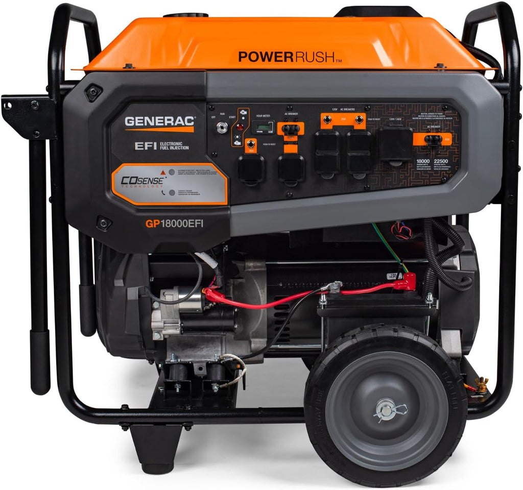 Generac 22,500 Starting Watt Portable Gas Generator - Electric Start - Home Backup or RV Ready - Heavy Duty Frame - Quiet, Long Runtime, Emergency Power - 49-State Compliant