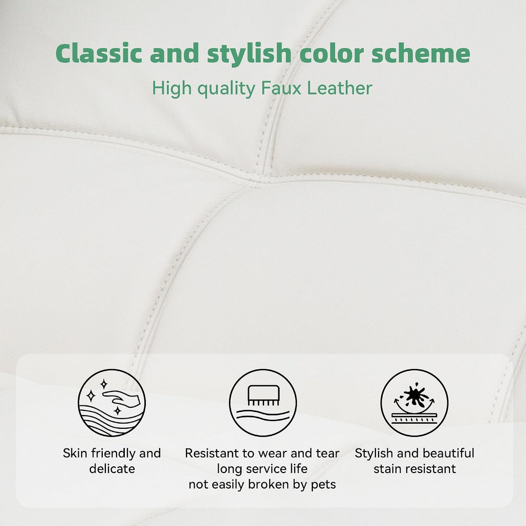 Opoiar 71' L Covertible Futon Sofa Bed,Faux Leather Futon Couch, Memory Foam Modern Loveseat Sleeper, Small Splitback Sofa Couches for Living Room,RV,Home Office,Apartment,White