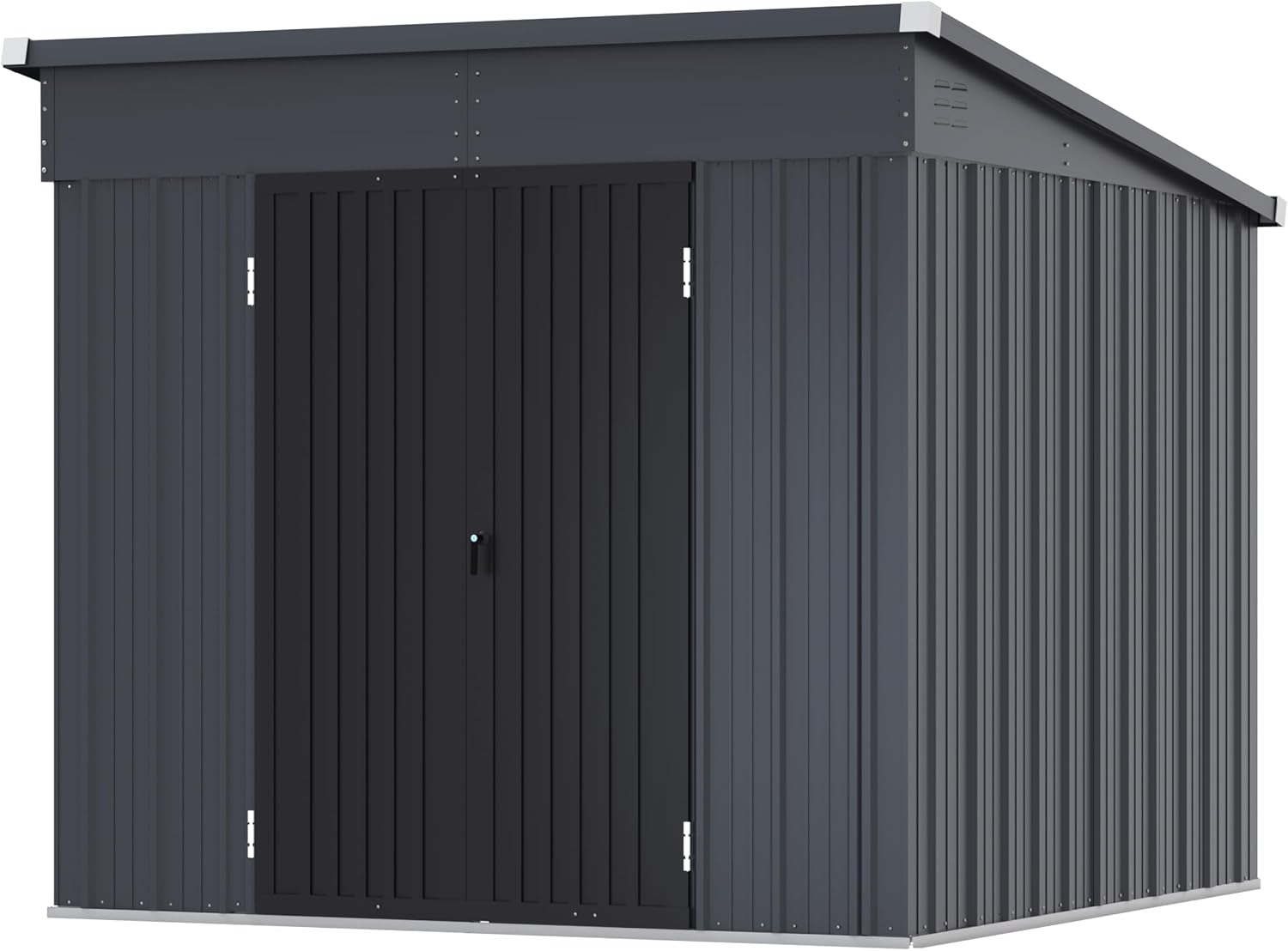 Yardenaler 7x8 FT Metal Outdoor Storage Shed, Garden Tool Shed Kit with Double Doors & Keyed Locking, Waterproof Patio Utility Tool Shed for Backyard and Garden, Gray