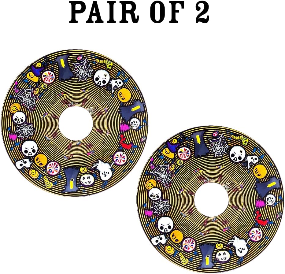 Designer Halloween Cover for Wheelchair Wheels for Adults & Kids, Skull and Spider Web Designs, Easy Install/Remove, Lightweight, (Halloween Fun)