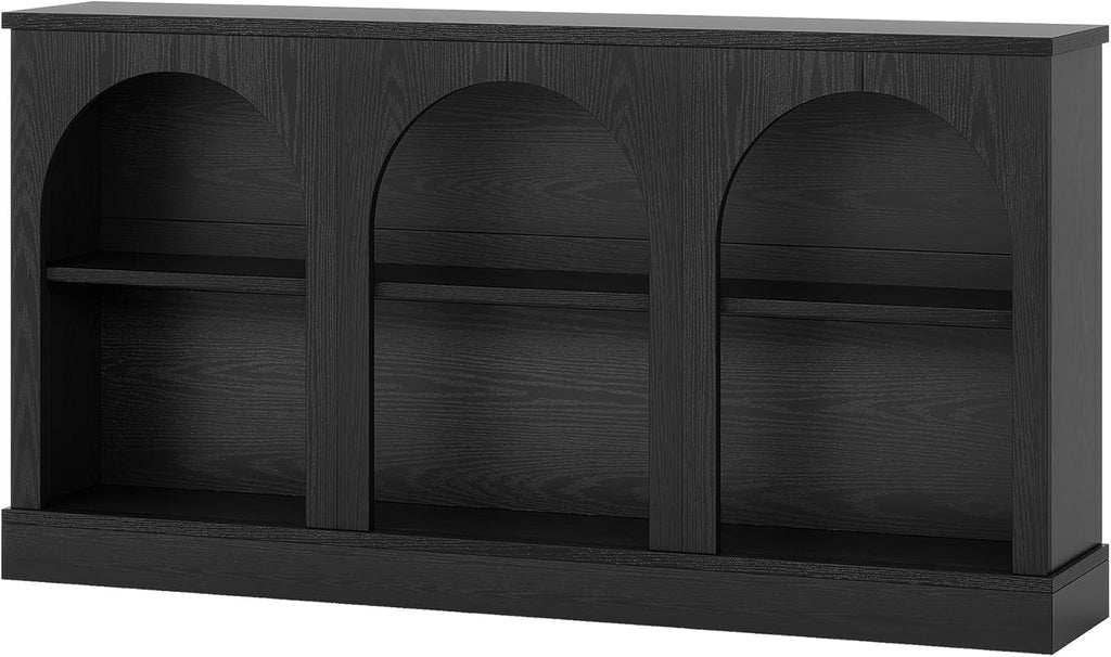 Tribesigns TV Stand for 55/60/65 Inch TV, Farmhouse Entertainment Center with Storage Cabinets, Modern Media Television Console Table for Living Room Bedroom, Black