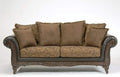 Roundhill Furniture San Marino 2-Tone Fabric Sofa, Chocolate