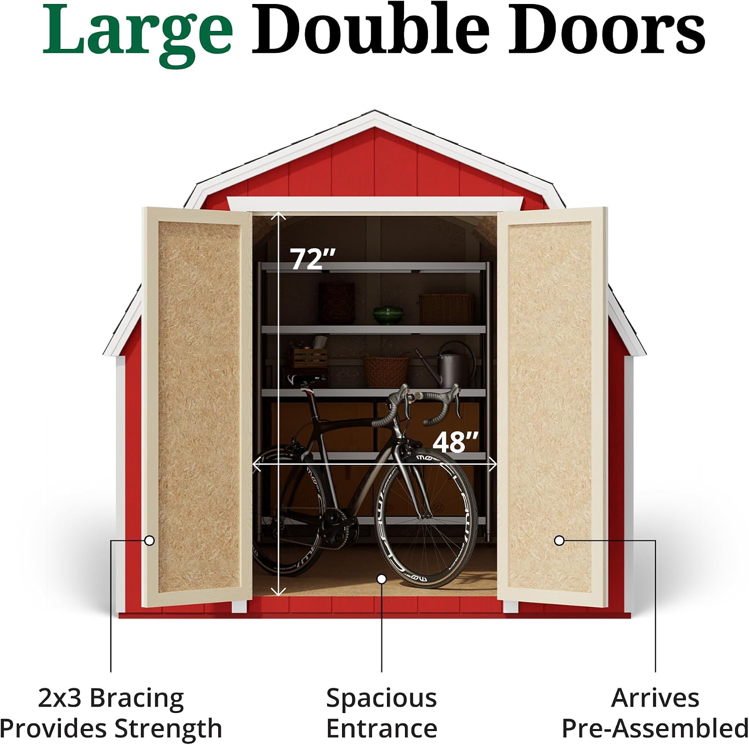 Little Cottage Co. 8x14 Value Gambrel Barn with 4 ft. Sidewalls with Floor, Outdoor Wood Storage Shed Do-It-Yourself Precut Kit