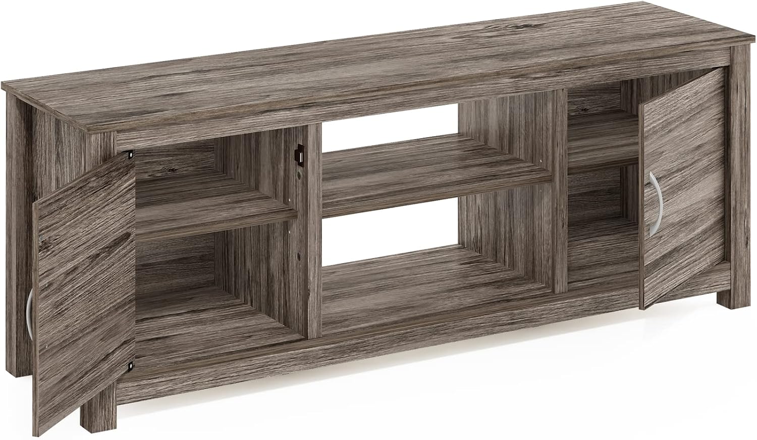 Furinno Classic Stand with Storage for TV up to 65 Inch, Rustic Oak, Large