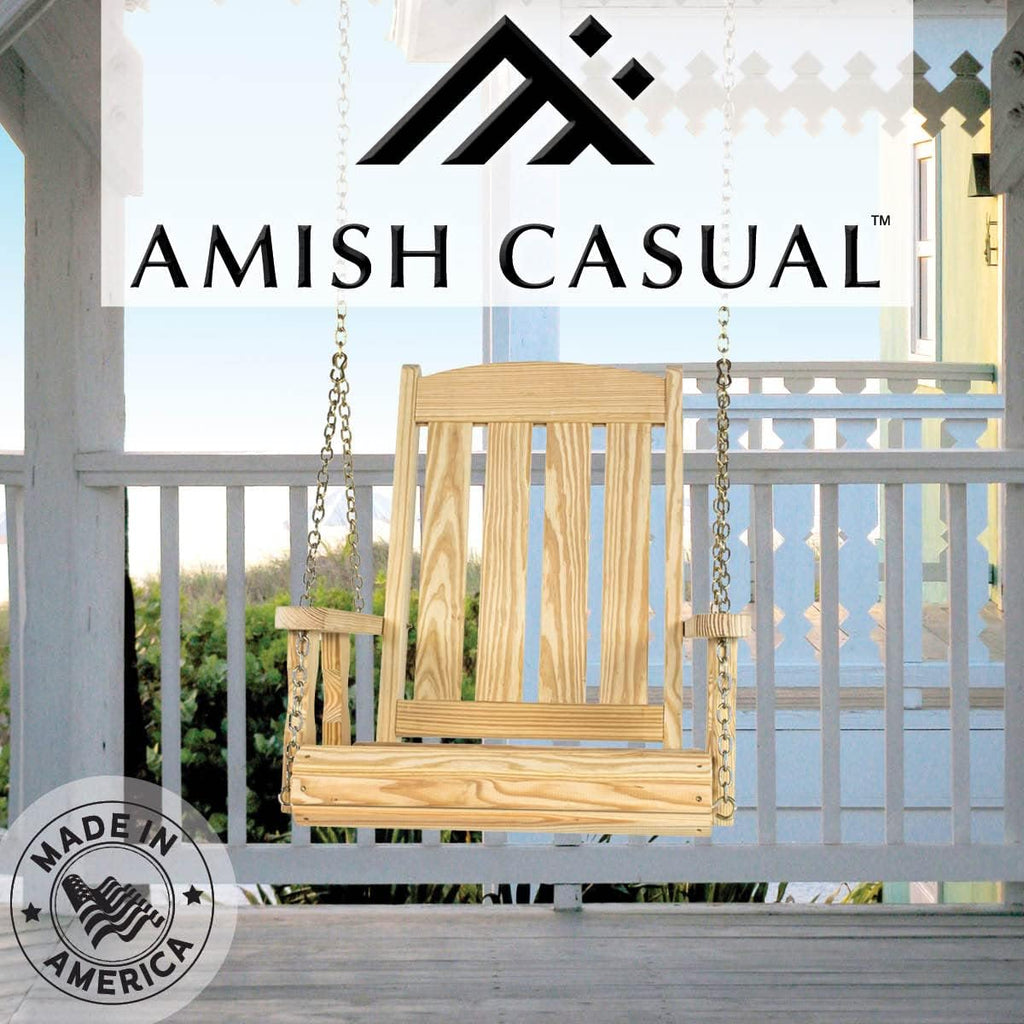 Amish Casual Heavy Duty Mission Pressure Treated Swing Chair (Unfinished)