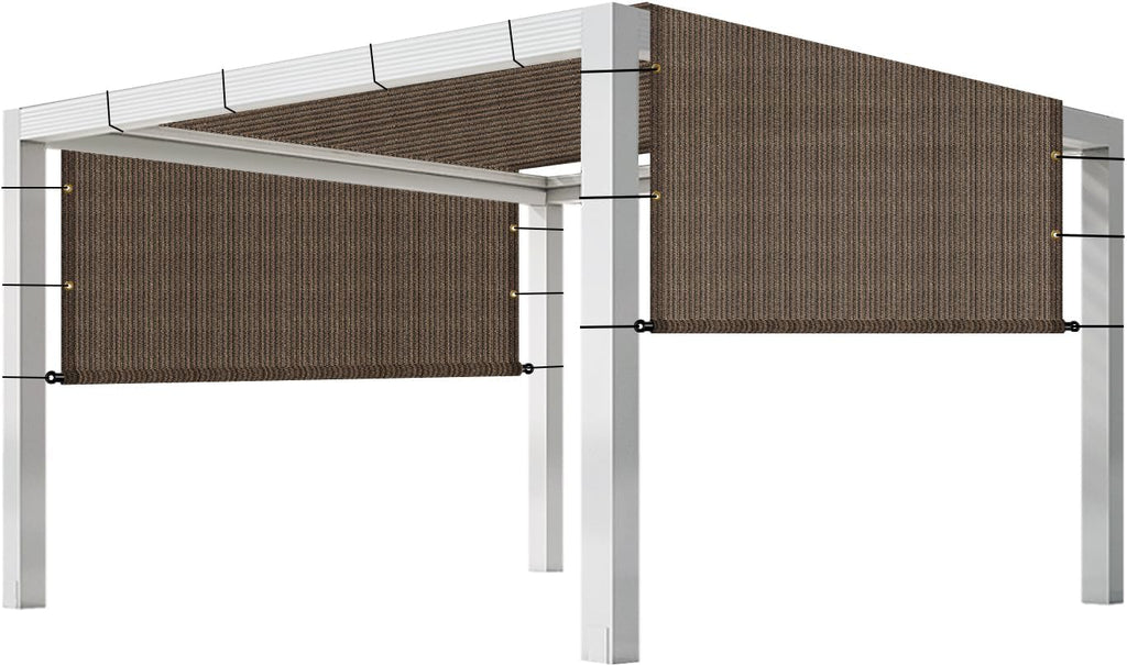 11' x 4' Pergola Shade Cover Replacement Canopy with Weighted Rods & Grommets UV Block Sun Shade Cloth for Outdoor Patio Deck Porch Backyard Gazebo, Brown, Customized Size