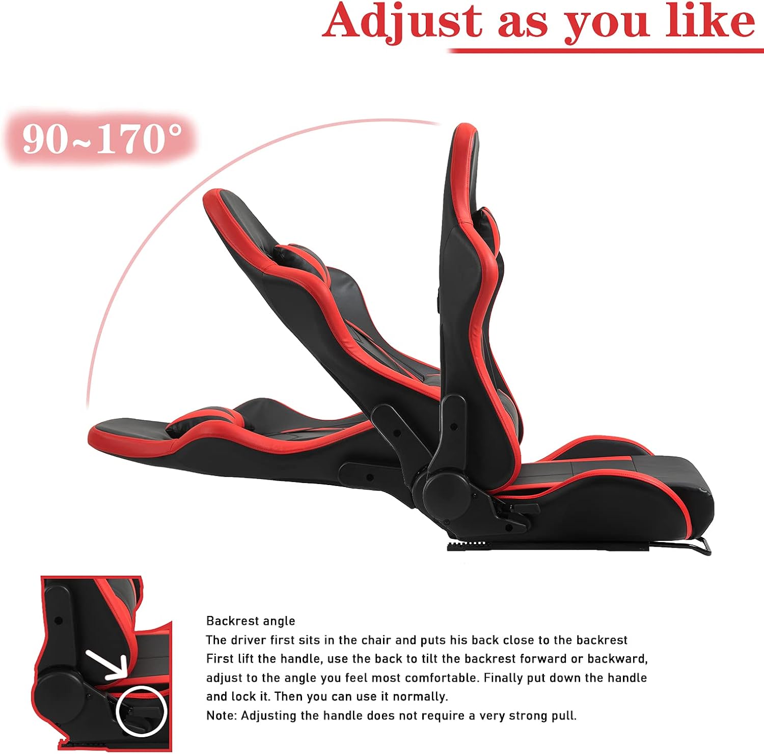 Marada Gaming Racing Seat for Simulator Cockpit with Double Locking Slides,Include Lumbar and Neck Pillow,Adjustable PU Leather Chair for Heavy-Duty Metal Driving Sim Mount (No Steering Wheel Stand)