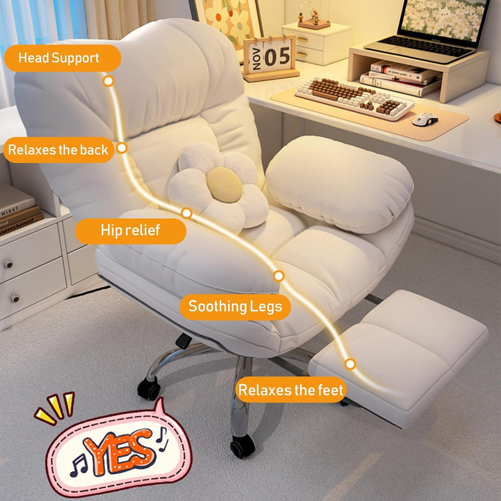 Gaming Chair, Office Desk Computer Chair with Adjusted 90° and 160° Backrest and Armrests, Ergonomic Office Chair with Footrest, 400 lb Load Capacity, 27.56 * 23.23 * 45.67 in