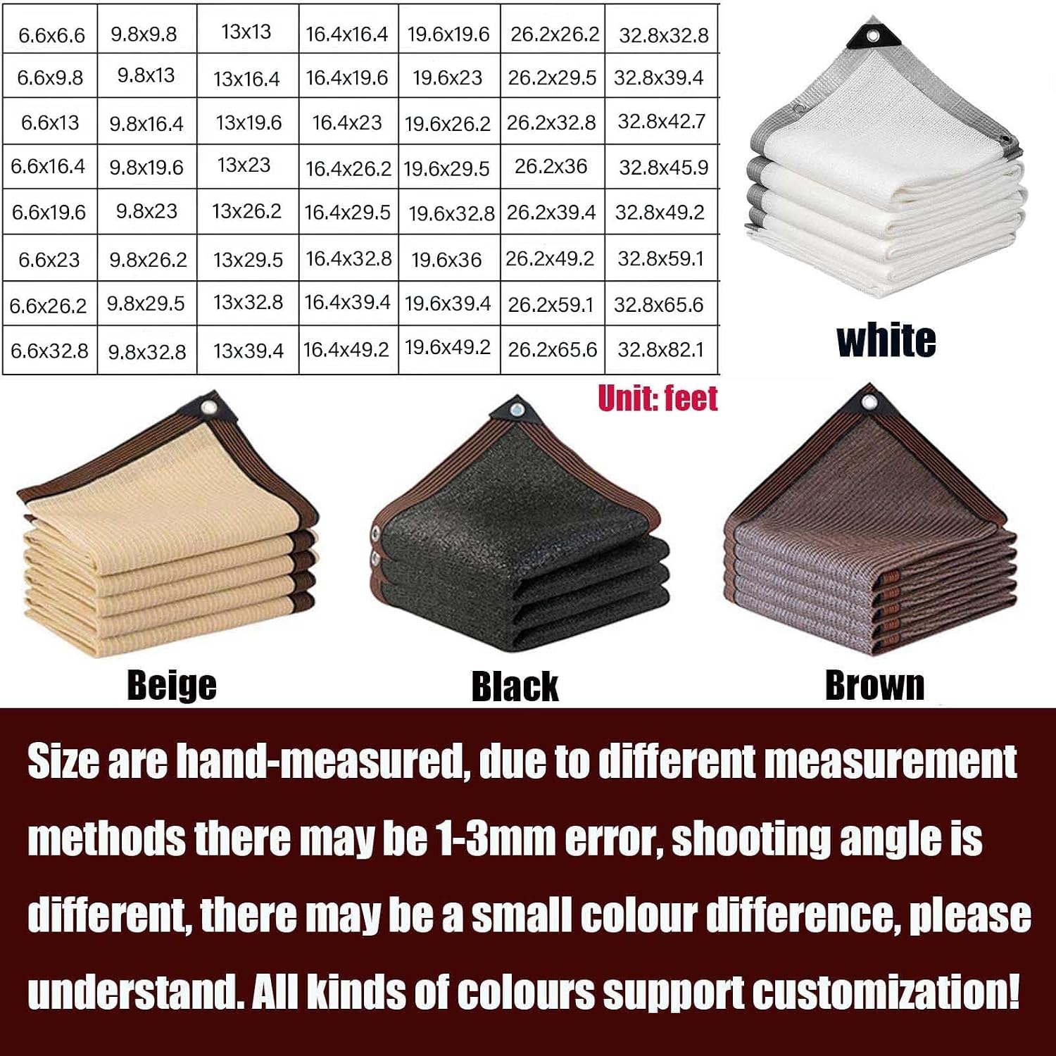 KAnduo Garden Shade Cloth Black for Plants 6x12 12x16 16x20ft Sun Shade Net, Mesh Sun Shade Tarp with Lashings and Ties Grommets, for Plants Cover, Patio(32.8x42.7ft)