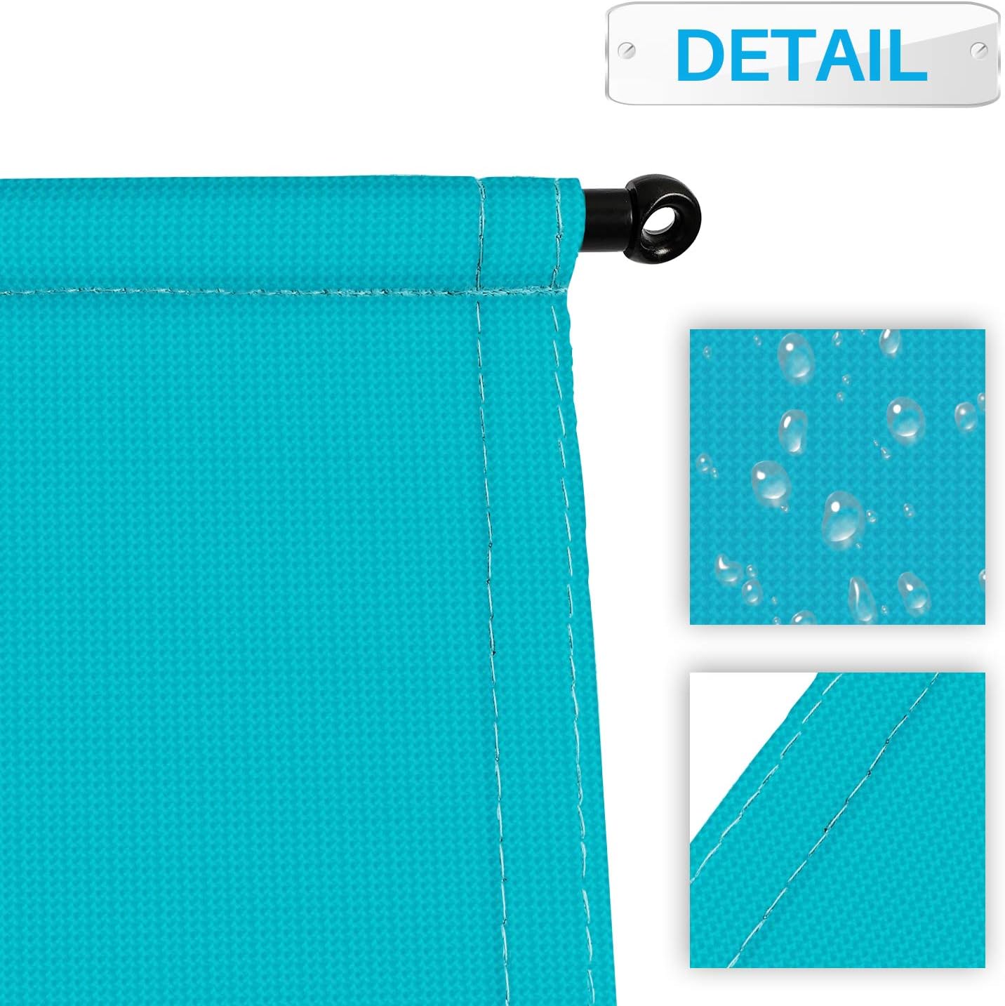 Patio 8' x 4' Waterproof Pergola Canopy Replacement Shade Cover Sun Sail for Deck Porch Backyard Shade Cloth Tarp with Grommets Rods Privacy Shade Screen, Turquoise