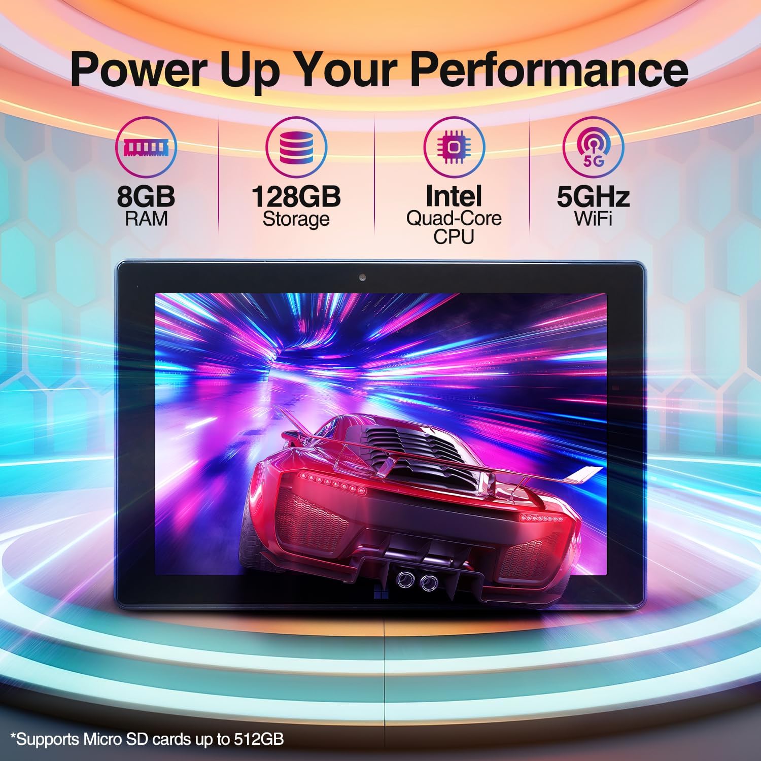 Fusion5 10.1' Windows 11 Tablet PC - FWIN232 Plus Ultra Slim Windows Tablet Computer - Intel 13th Gen, 8GB RAM, Full HD 10 Inch Display, 5G WiFi, USB 3.0, Micro HDMI, Dual Cameras, Bluetooth