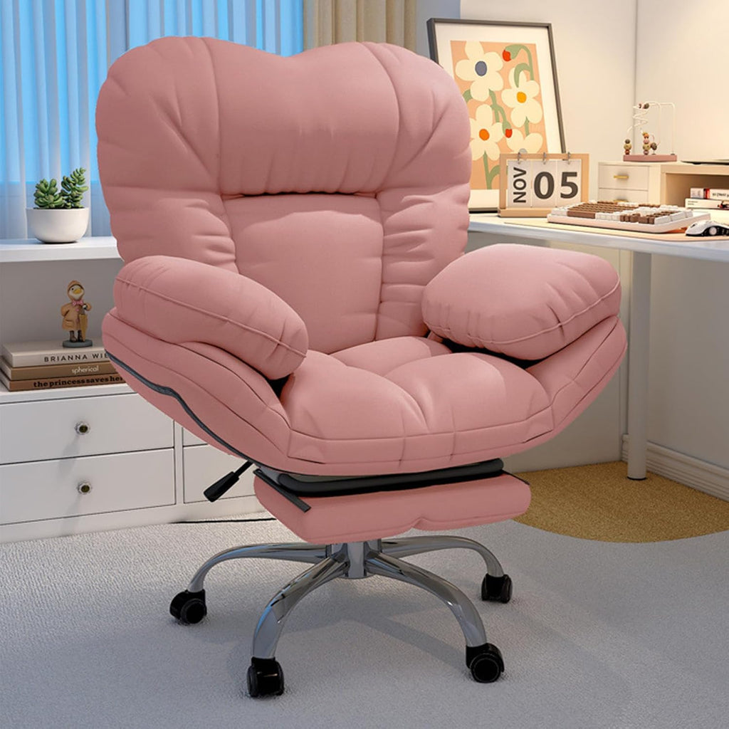 Height Adjustable Gaming Chair with Large Armrest and PU Wheels, Ergonomic Computer Chair with Headrest, Lumbar Support and Foot Rest for Work and Office Use