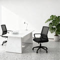 Ergonomic Desk Chair, Desk Chair Comfy Set Of 2,Mid-Back Mesh Computer Chair, Lumbar Support Comfortable Executive,Adjustable Rolling Swivel Task Chair With Armrests For Home Office And Gaming