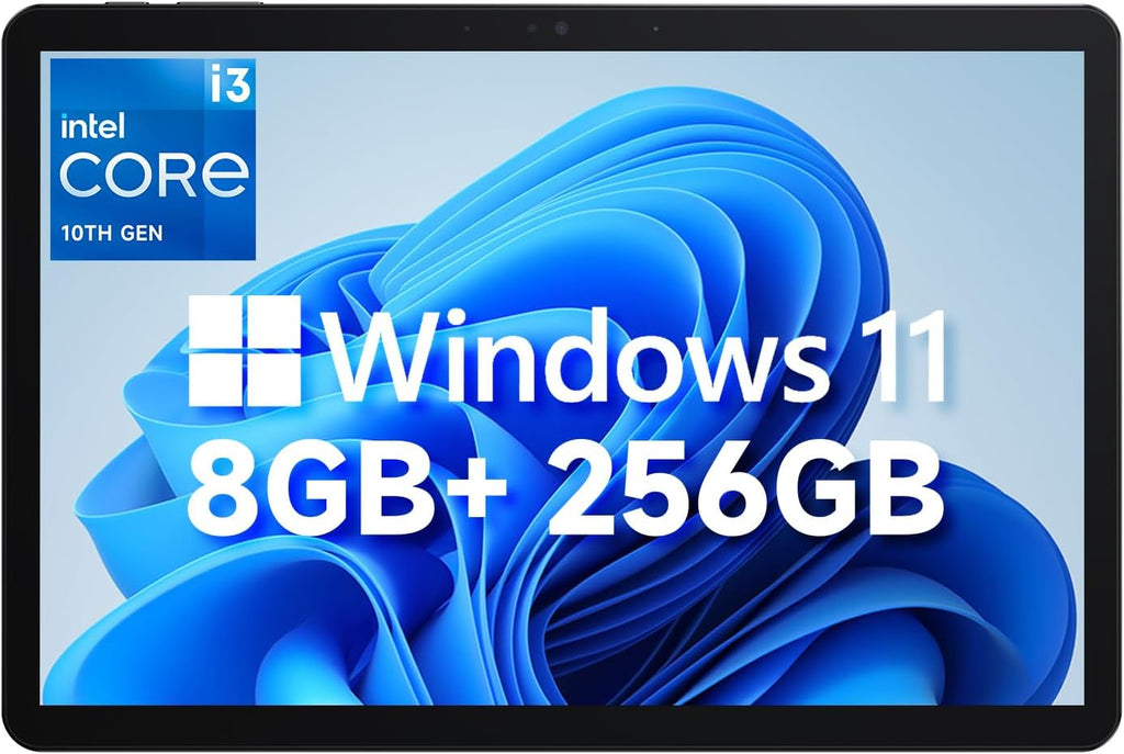 CHUWI Hi10 X2 Windows 11 Tablet 10.1'', Intel Core i3 (up to 3.9GHz), 8GB RAM 256GB SSD, Windows Tablet PC, 4K Micro HDMI, WiFi 6, BT 5.3, USB 3.2, Dual Cameras, USB-C, with Case