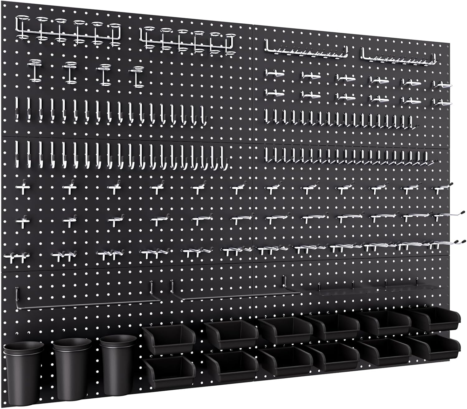 INCLY 48x36 Inch Metal Peg Board Kit with 1/4' Pegboard Hooks Accessories, 6PCS Peg Board Panels and 234PCS Black Pegboard Wall Organizer Tool Storage System for Garage Workbench Shed
