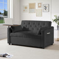 Skepphlay Convertible Couch, 3 in 1 Pull Out Sofa Bed with 3 Adjustable Backrest Loveseat with Storage and Pillows, Modern Recliner for Living Room Apartment, Black