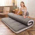MAXYOYO King Futon Mattress Foam Mattress Topper, Japanese Floor Mattress Foldable Mattress Futon Mattress Pad Guest Mattress, Extra Thick Folding Floor Couch for Adults, Dark Grey King Size