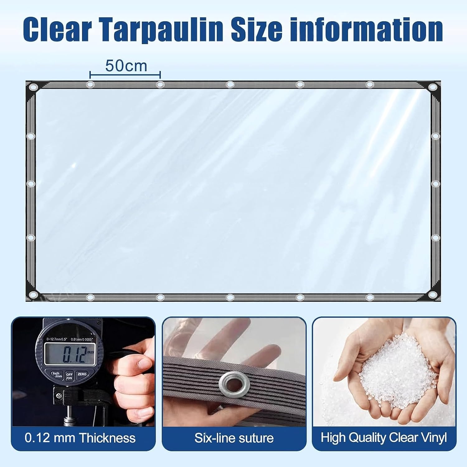 19x29 FT Pavilion Clear Tarp Heavy Duty - Waterproof Transparent Vinyl Cover with Reinforced Edges & Grommets, Tarpaulin for Pavilion, Gazebo, Pergola, Patio Outdoor Roof and Rain Protection