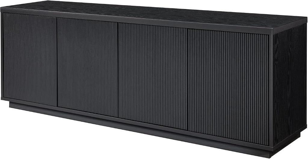 Henn&Hart Hanson Rectangular TV Stand for TV's up to 75' in Black Grain | Rectangular, for TV's, in Black Grain