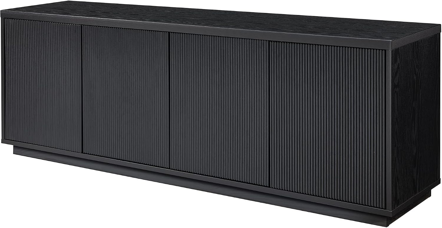 Henn&Hart Hanson Rectangular TV Stand for TV's up to 75' in Black Grain | Rectangular, for TV's, in Black Grain