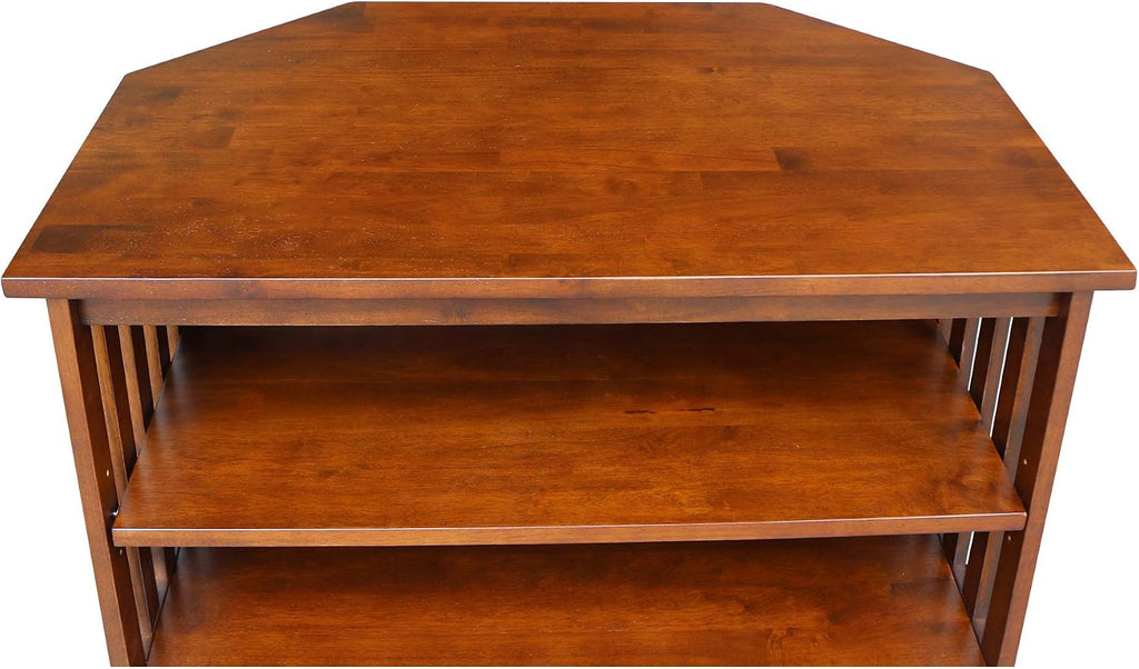 Solid Wood Mission Corner Enteinment/TV Stand, Espresso
