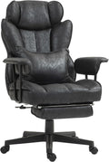 Ergonomic Office Chair with Vibration Massage & Heat, Big and Tall Reclining Computer Desk Chairs with Footrest, Lumbar Support, Swivel Rolling Wheels for Home Office Gaming Adults Chairs,Black