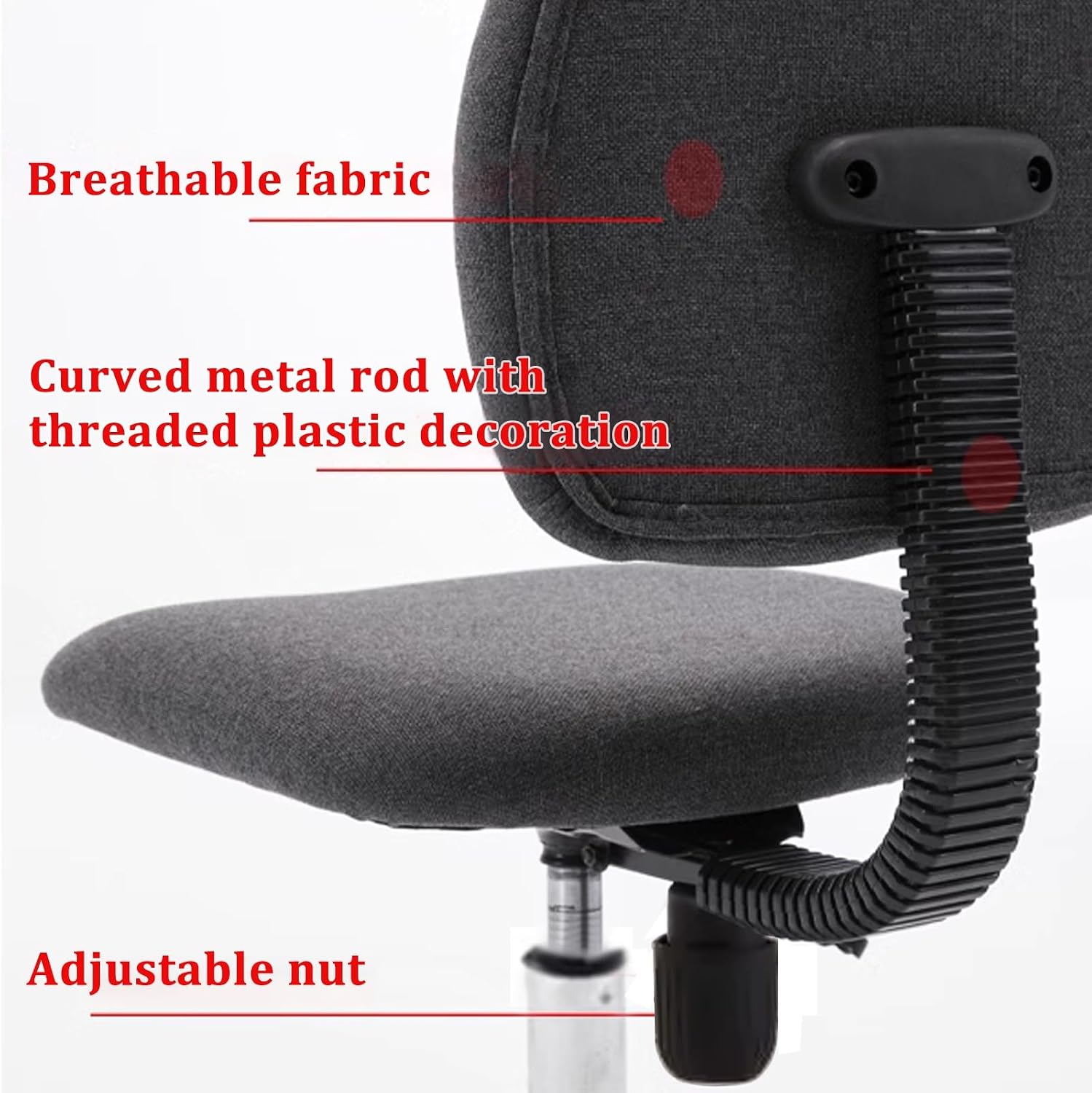 Computer Chairs for Adults Back Support Bearing 400 Lbs No Arms Liftable Swivel Chair Breathable Ergonomic Mesh Office Chair Comfortable Chair for Home, Bedroom, Study(Gray)