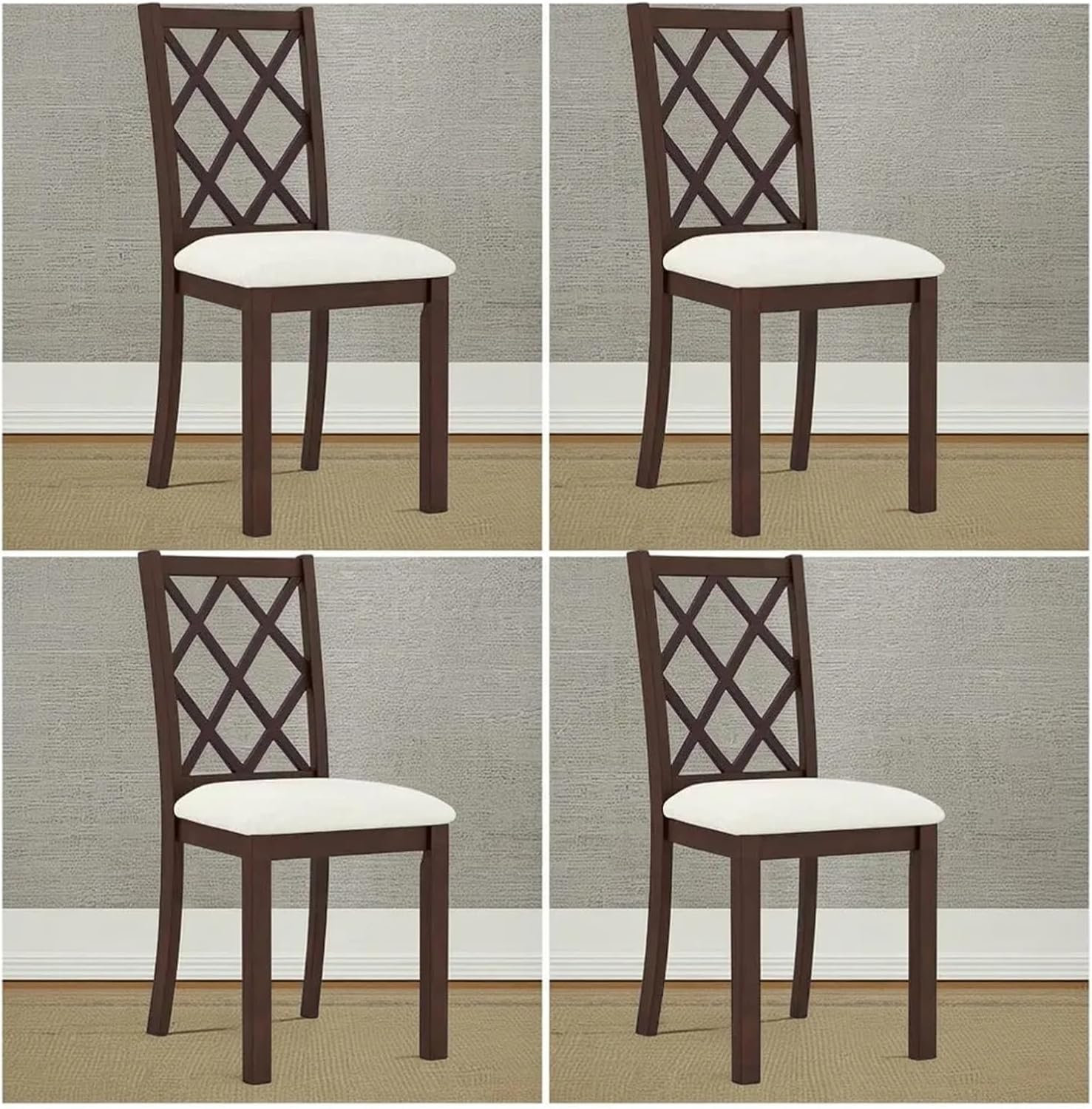 Dining Chairs Outdoor 1pcs Wooden Armless Kitchen Dining Chairs Rubber Wood Legs Max Load 400Lbs