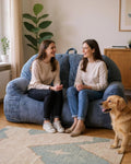 Lamerge Giant Bean Bag Chair for Adults, Oversized Faux Fur Fluffy Sofa with High-Density Memory Foam, Grey Comfy Bean Bag Couch for Reading, Gaming (53' Giant Bean Bag Chair Sofa)