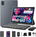 Tablet, 2026 Lastest Android 16 Tablet with Keyboard & Mouse, 10 inch Tablets, 24GB RAM 256GB ROM (2TB Expand), Octa-Core Gaming, 5G WiFi , Widevine L1 FHD, GPS, 2-in-1 Laptop Bundle for Work/School