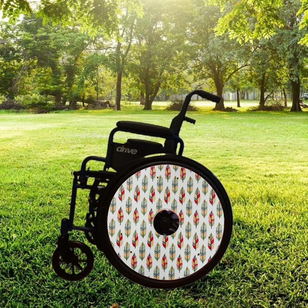 Wheelchair Wheel Covers, Designer Cover for Wheelchair Wheels, Enhances Aesthetics, Easy Install/Remove, Lightweight, Waterproof (Special Mozaic Reflective Pattern)