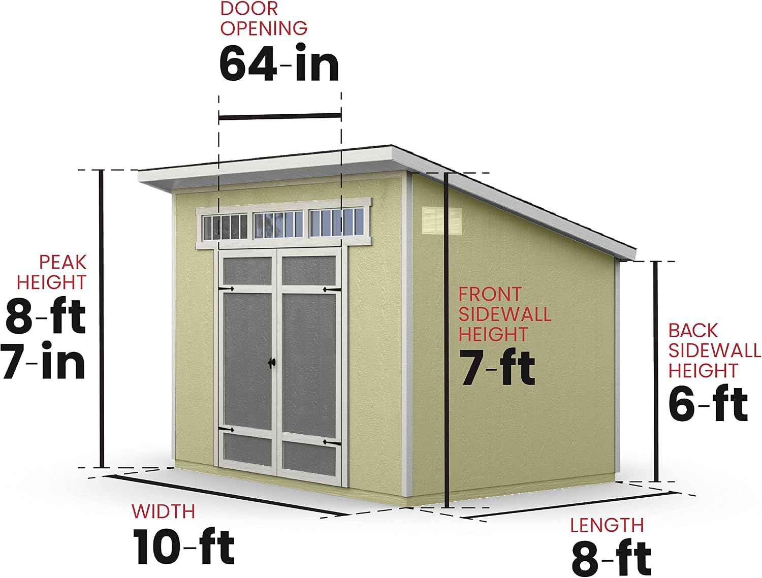 Handy Home Products Olympia 10x7.5 Wood Storage Shed with Floor Kit- Does not Include Paint or Roofing Shingles
